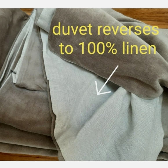 Williams Sonoma QUEEN Velvet Linen Duvet Cover - Picture 10 of 16